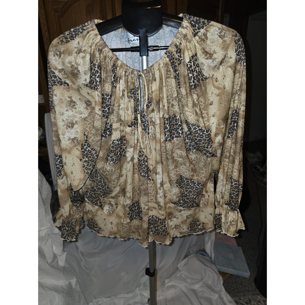 Fresh Shirt 3X. On‎ Or Off Shoulder Animal Print. Trendy,vintage,loose. ...